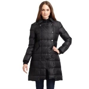 BCBGMAXAZRIA DOWN Beckett Black Puffer Quilted Long Length Jacket. XS.